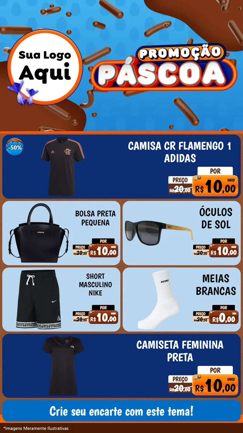 Modelo de TV para TV Vertical com o tema Promoção Páscoa para Roupas e acessórios