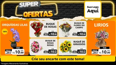 Modelo de TV para TV Horizontal com o tema Super Ofertas para Floricultura e jardim