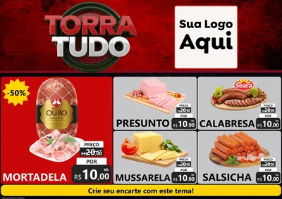 Modelo de Encarte para Encarte A4 Horizontal com o tema Torra Tudo para Frios e Laticínios
