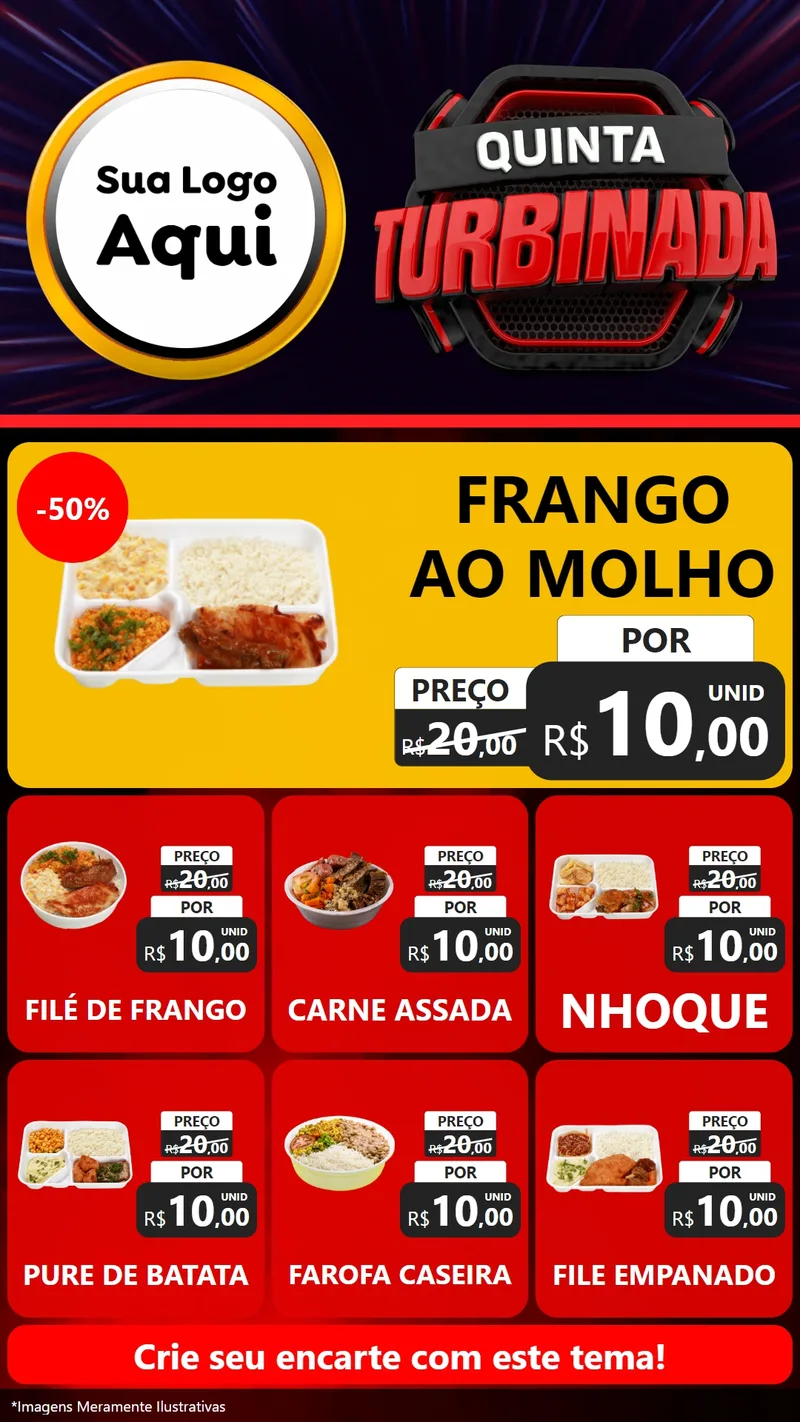 Modelo de Rede Social para Stories com o tema Quinta Turbinada para Restaurante