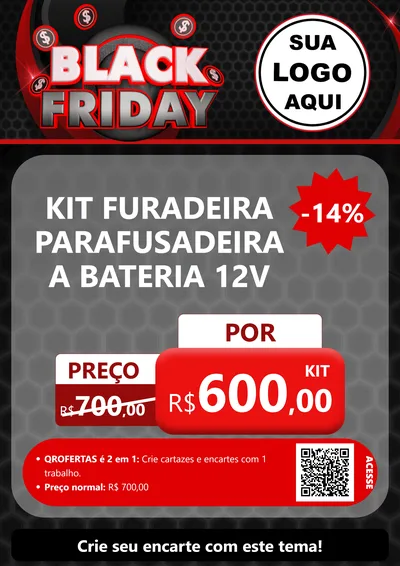 Modelo de Cartaz para Cartaz A4 Vertical com o tema Black Friday para Maquinas e Ferramentas