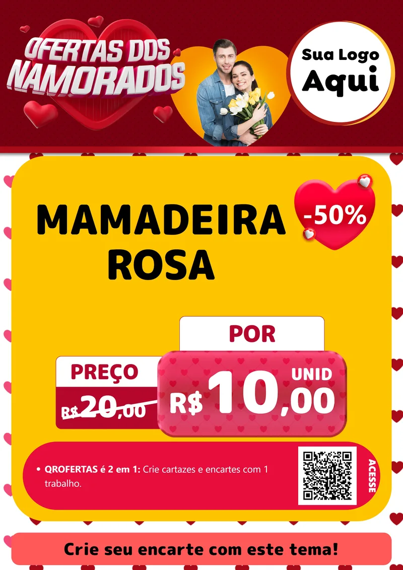Modelo de Cartaz para Cartaz A4 Vertical com o tema Ofertas Dos Namorados para Bebês