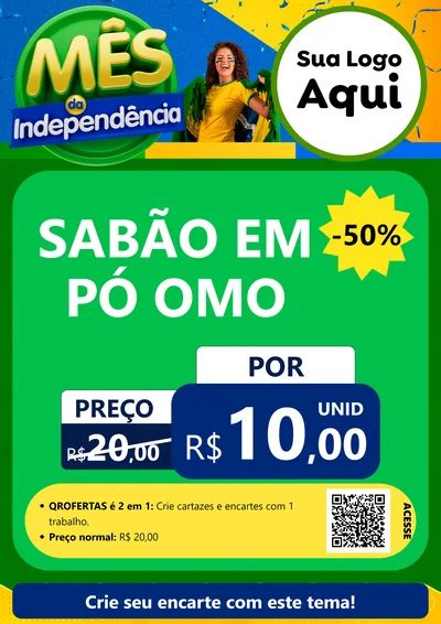 Modelo de Cartaz para Cartaz A4 Vertical com o tema Mês da Independência para Produtos de Limpeza