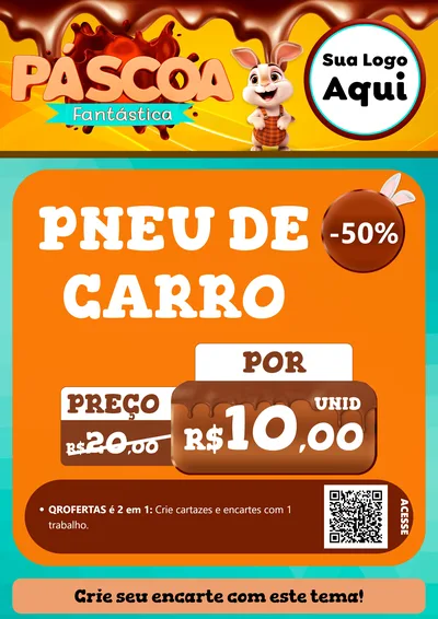Modelo de Cartaz para Cartaz A4 Vertical com o tema Páscoa Fantástica para Auto peças