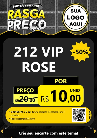 Modelo de Cartaz para Cartaz A4 Vertical com o tema Fim de Semana Rasga Preço para Perfumes