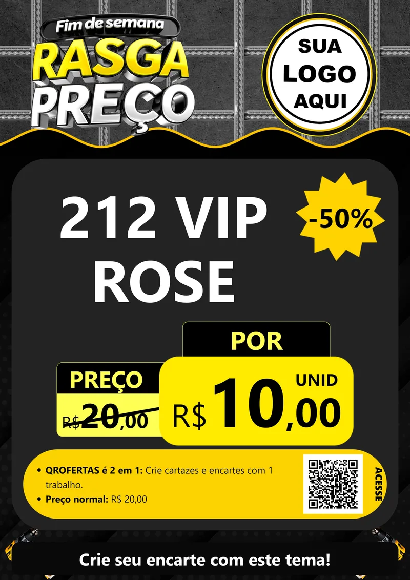 Modelo de Cartaz para Cartaz A4 Vertical com o tema Fim de Semana Rasga Preço para Perfumes