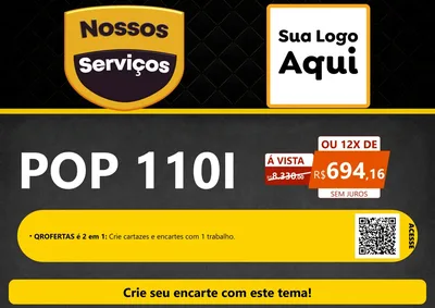 Modelo de Cartaz para Cartaz A4 Horizontal com o tema Nossos Serviços para Concessionaria de Motos
