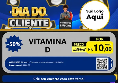 Modelo de Cartaz para Cartaz A4 Horizontal com o tema Dia Do Cliente para Farmácia