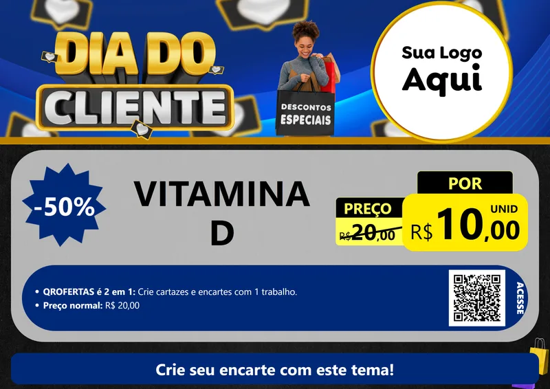 Modelo de Cartaz para Cartaz A4 Horizontal com o tema Dia Do Cliente para Farmácia