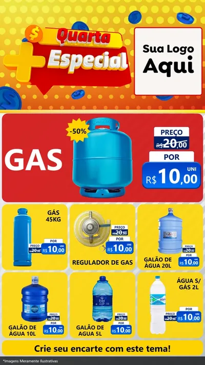 Modelo de Rede Social para Stories com o tema Quarta Mais Especial para Água e gás