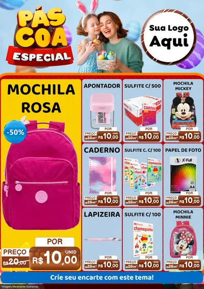 Modelo de Encarte para Encarte A4 Vertical com o tema Páscoa Especial para Papelaria