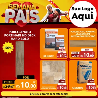 Modelo de Rede Social para Feed Facebook com o tema Semana Dos Pais para Pisos e revestimentos