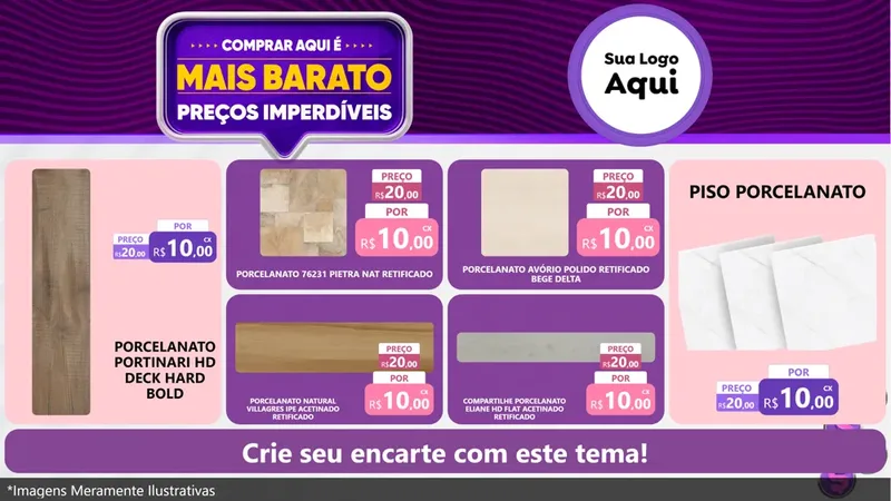 Modelo de TV para TV Horizontal com o tema Mais Barato para Pisos e revestimentos