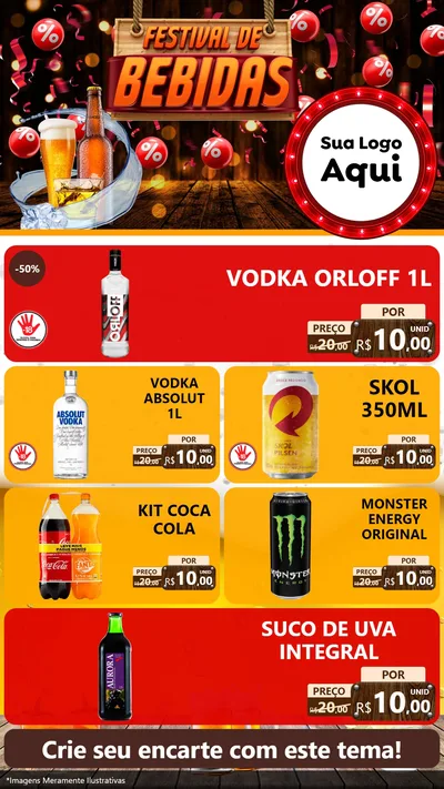 Modelo de TV para TV Vertical com o tema Festival de Bebidas para Distribuidora de bebidas