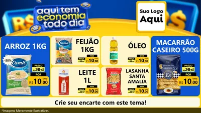 Modelo de TV para TV Horizontal com o tema Aqui Tem Economia Todo Dia para Supermercado