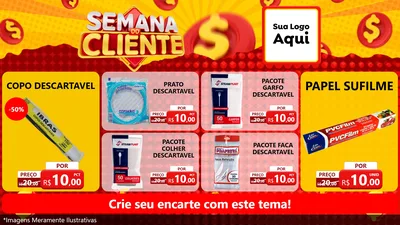 Modelo de TV para TV Horizontal com o tema Semana do Cliente para Embalagens