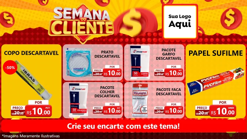 Modelo de TV para TV Horizontal com o tema Semana do Cliente para Embalagens
