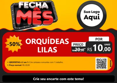 Modelo de Cartaz para Cartaz A4 Horizontal com o tema Fecha Mês para Floricultura e jardim