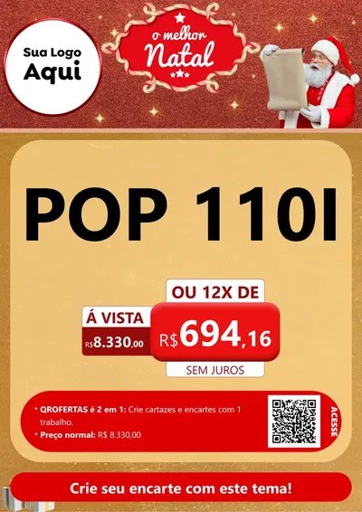 Modelo de Cartaz para Cartaz A4 Vertical com o tema O Melhor Natal para Concessionaria de Motos