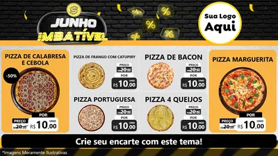 Modelo de TV para TV Horizontal com o tema Junho Imbatível para Pizzaria