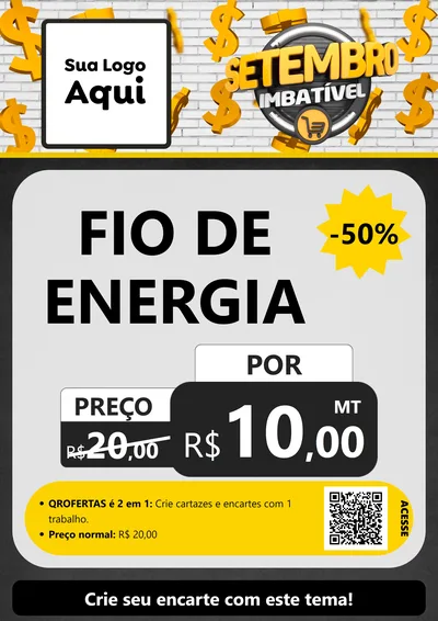 Modelo de Cartaz para Cartaz A4 Vertical com o tema Setembro Imbatível para Materiais Elétricos