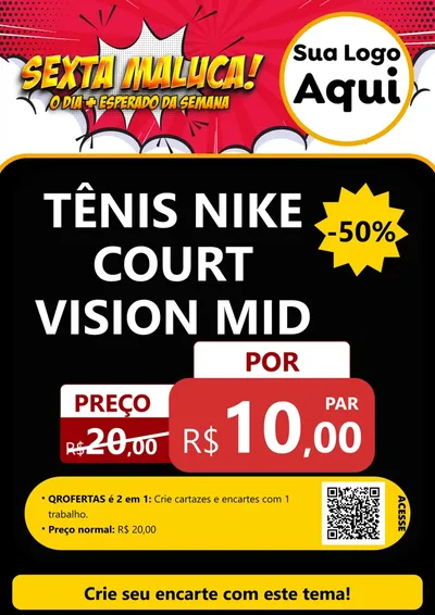 Modelo de Cartaz para Cartaz A4 Vertical com o tema Sexta Maluca! para Calçados