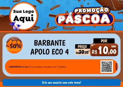 Modelo de Cartaz para Cartaz A4 Horizontal com o tema Promoção Páscoa para Armarinho e Aviamentos