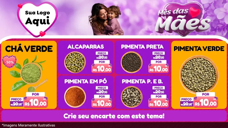 Modelo de TV para TV Horizontal com o tema Mês das Mães para Produtos Naturais
