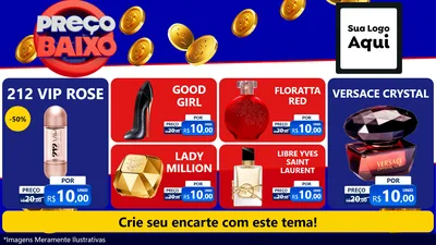 Modelo de TV para TV Horizontal com o tema Preço Baixo para Perfumes
