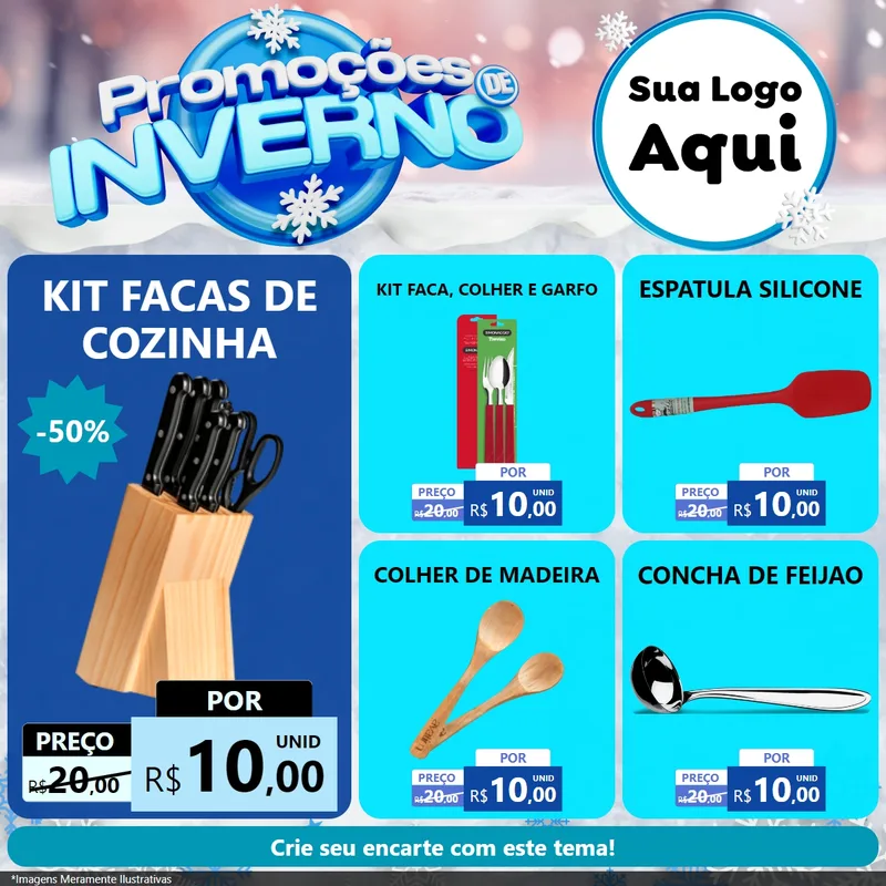 Modelo de Rede Social para Feed Facebook com o tema Promoções de Inverno para Utilidades Domésticas