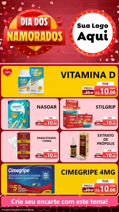 Modelo de TV para TV Vertical com o tema Dia Dos Namorados para Farmácia
