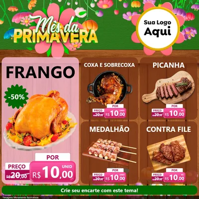 Modelo de Rede Social para Feed Facebook com o tema Mês da Primavera para Assados