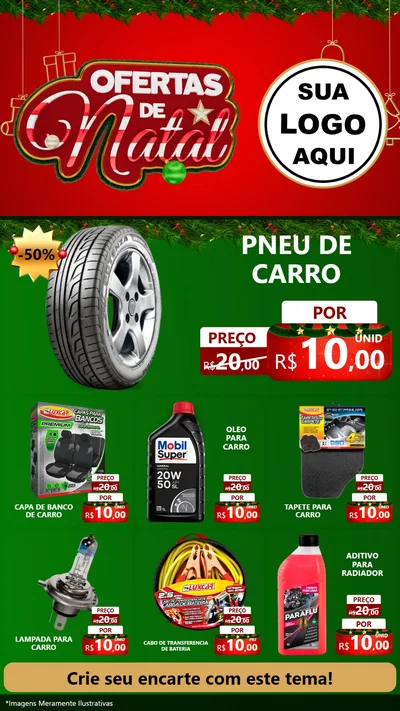 Modelo de Rede Social para Stories com o tema Ofertas de Natal para Auto peças