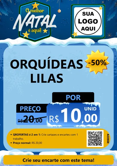 Modelo de Cartaz para Cartaz A4 Vertical com o tema O Melhor Natal É Aqui! para Floricultura e jardim