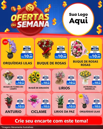 Modelo de Rede Social para Feed Instagram com o tema Ofertas Da Semana para Floricultura e jardim