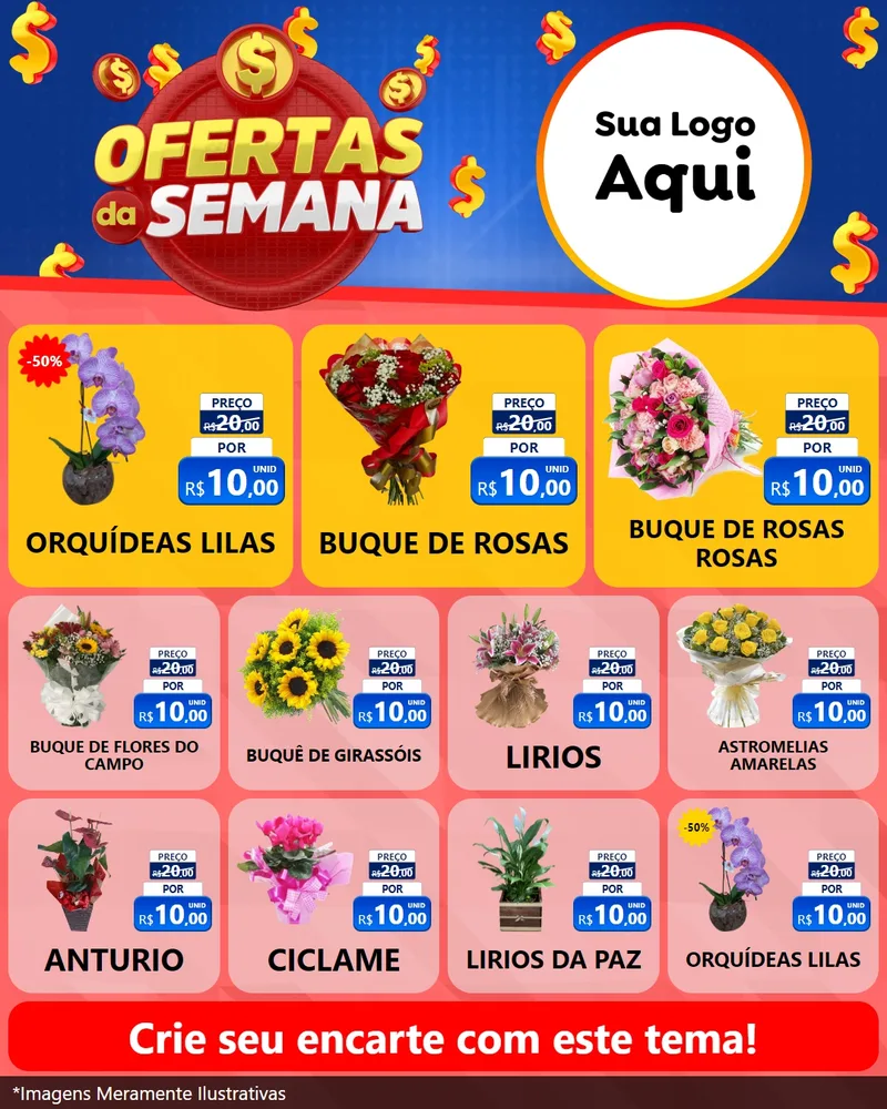 Modelo de Rede Social para Feed Instagram com o tema Ofertas Da Semana para Floricultura e jardim