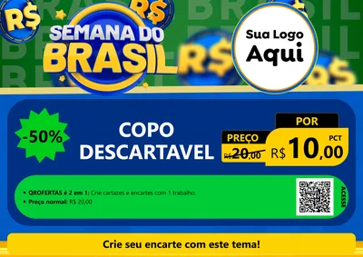Modelo de Cartaz para Cartaz A4 Horizontal com o tema Semana Do Brasil para Embalagens