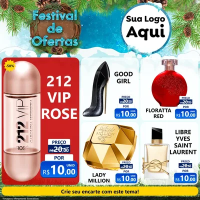 Modelo de Rede Social para Feed Facebook com o tema Festival de Ofertas - Inverno para Perfumes