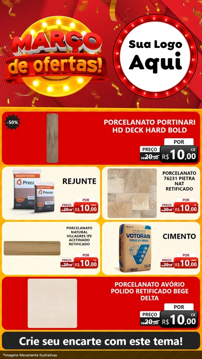 Modelo de TV para TV Vertical com o tema Março de Ofertas! para Pisos e revestimentos