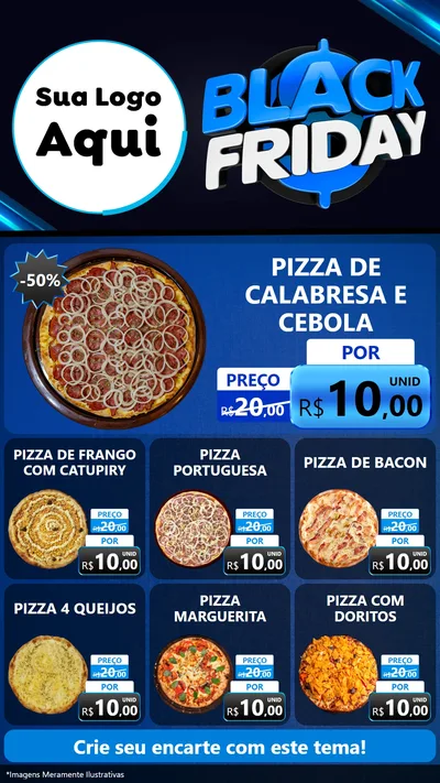 Modelo de Rede Social para Stories com o tema Black Friday para Pizzaria