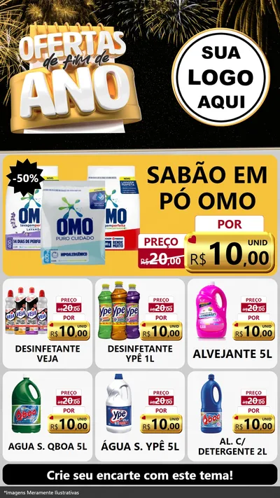 Modelo de Rede Social para Stories com o tema Ofertas de Fim de Ano para Produtos de Limpeza