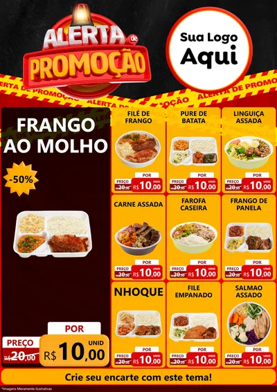 Modelo de Encarte para Encarte A4 Vertical com o tema Alerta de Promoção para Restaurante
