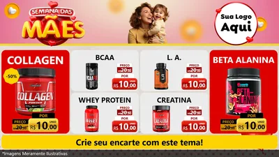 Modelo de TV para TV Horizontal com o tema Semana das Mães para Suplementos alimentares