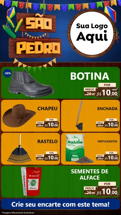 Modelo de TV para TV Vertical com o tema São Pedro para Agropecuária