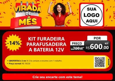 Modelo de Cartaz para Cartaz A4 Horizontal com o tema Virada de Mês para Maquinas e Ferramentas