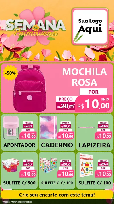 Modelo de Rede Social para Stories com o tema Semana da Primavera para Papelaria