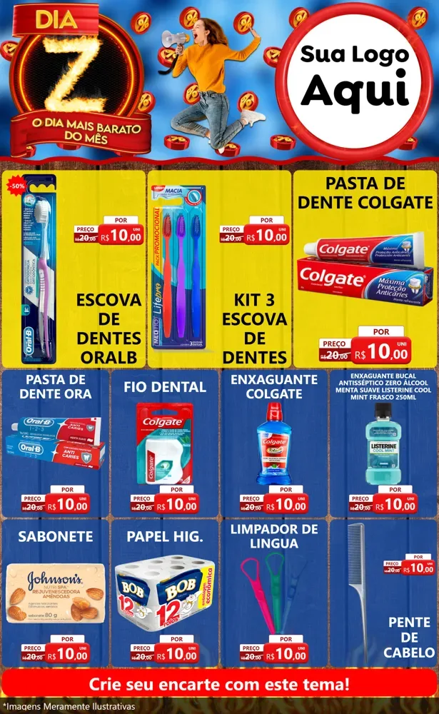 Modelo de Encarte para Encarte Grande com o tema Dia Z - O Dia Mais Barato Do Mês para Higiene Pessoal
