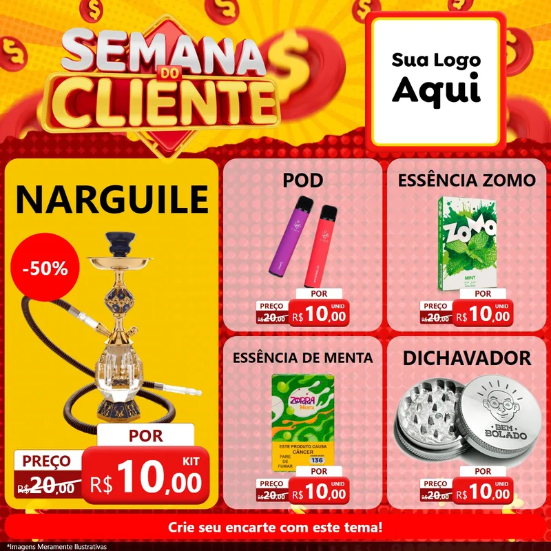 Modelo de Rede Social para Feed Facebook com o tema Semana do Cliente para Tabacaria