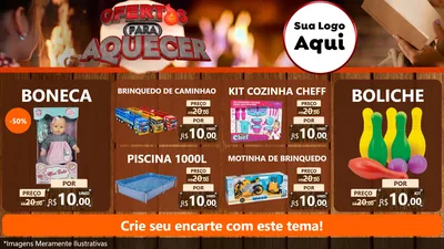 Modelo de TV para TV Horizontal com o tema Ofertas Para Aquecer para Brinquedos