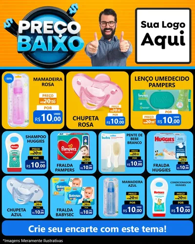 Modelo de Rede Social para Feed Instagram com o tema Preço Baixo para Bebês